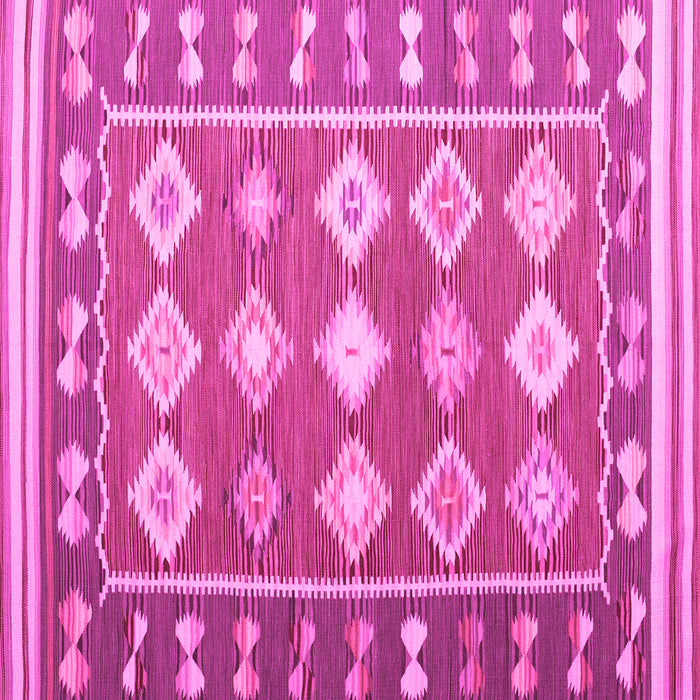 Square Machine Washable Southwestern Pink Country Rug, wshcon1006pnk