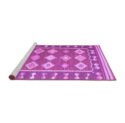 Sideview of Machine Washable Southwestern Purple Country Area Rugs, wshcon1006pur