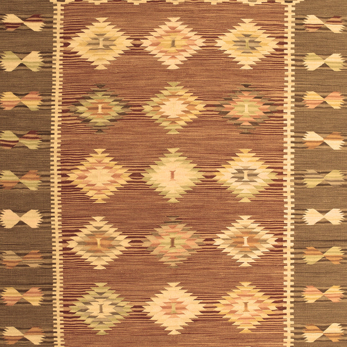 Machine Washable Southwestern Brown Country Rug, wshcon1006brn