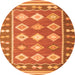 Machine Washable Southwestern Orange Country Area Rugs, wshcon1006org