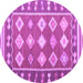 Round Southwestern Purple Country Rug, con1006pur