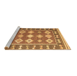 Sideview of Machine Washable Southwestern Brown Country Rug, wshcon1006brn