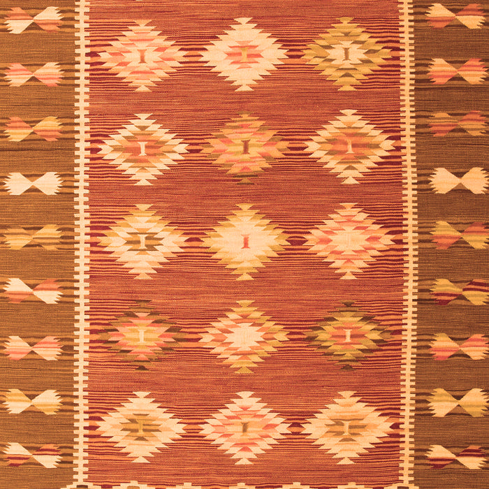 Serging Thickness of Machine Washable Southwestern Orange Country Area Rugs, wshcon1006org
