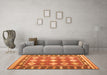 Machine Washable Southwestern Orange Country Area Rugs in a Living Room, wshcon1006org