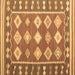 Square Southwestern Brown Country Rug, con1006brn