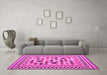 Machine Washable Abstract Pink Contemporary Rug in a Living Room, wshcon1007pnk