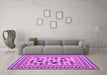 Machine Washable Abstract Purple Contemporary Area Rugs in a Living Room, wshcon1007pur