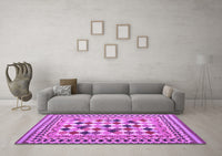 Machine Washable Abstract Purple Contemporary Rug, wshcon1007pur