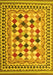 Machine Washable Abstract Yellow Contemporary Rug, wshcon1007yw