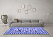 Machine Washable Abstract Blue Contemporary Rug in a Living Room, wshcon1007blu