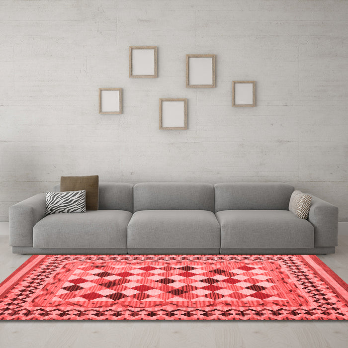 Contemporary Red Washable Rugs