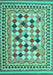 Abstract Turquoise Contemporary Rug, con1007turq