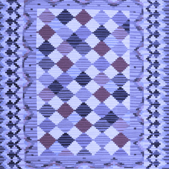 Abstract Blue Contemporary Rug, con1007blu