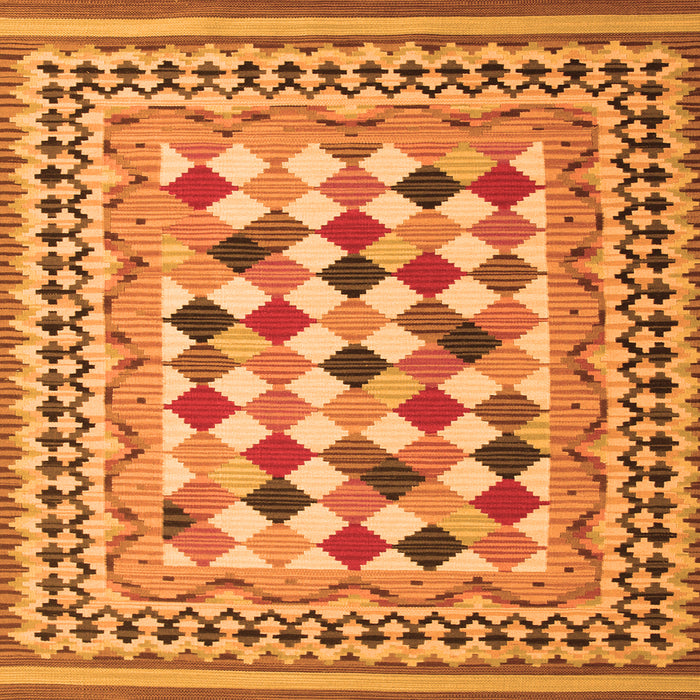 Serging Thickness of Abstract Orange Contemporary Rug, con1007org