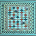 Square Abstract Light Blue Contemporary Rug, con1007lblu