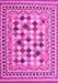 Machine Washable Abstract Pink Contemporary Rug, wshcon1007pnk