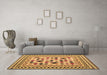 Machine Washable Abstract Brown Contemporary Rug in a Living Room,, wshcon1007brn