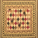 Square Abstract Brown Contemporary Rug, con1007brn