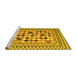 Sideview of Machine Washable Abstract Yellow Contemporary Rug, wshcon1007yw