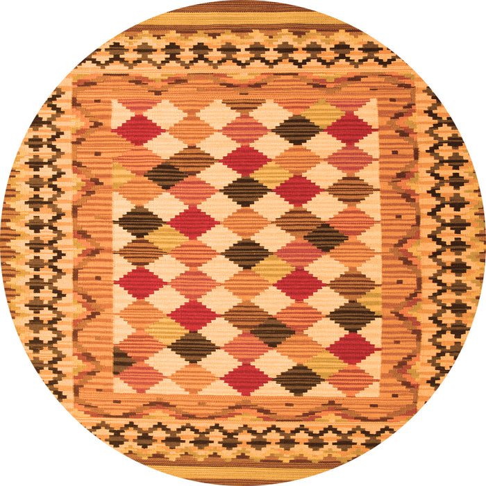 Square Abstract Orange Contemporary Rug, con1007org