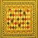 Square Machine Washable Abstract Yellow Contemporary Rug, wshcon1007yw
