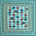 Square Machine Washable Abstract Light Blue Contemporary Rug, wshcon1007lblu