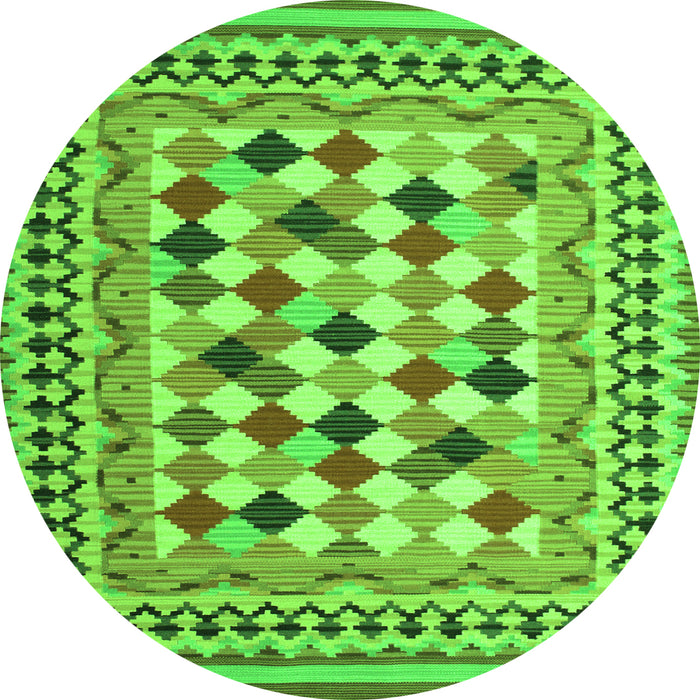 Square Abstract Green Contemporary Rug, con1007grn