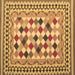 Square Machine Washable Abstract Brown Contemporary Rug, wshcon1007brn