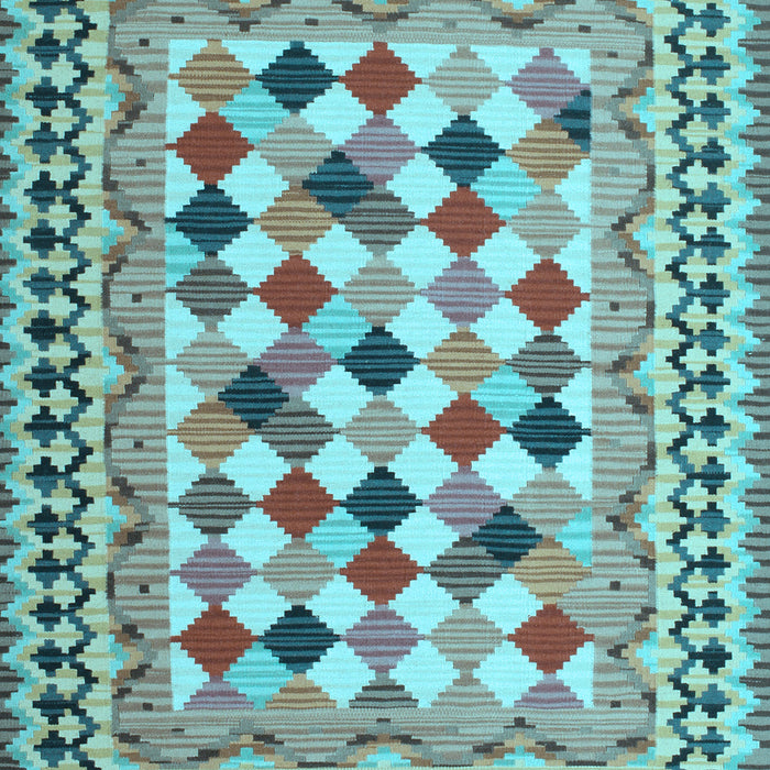 Abstract Light Blue Contemporary Rug, con1007lblu