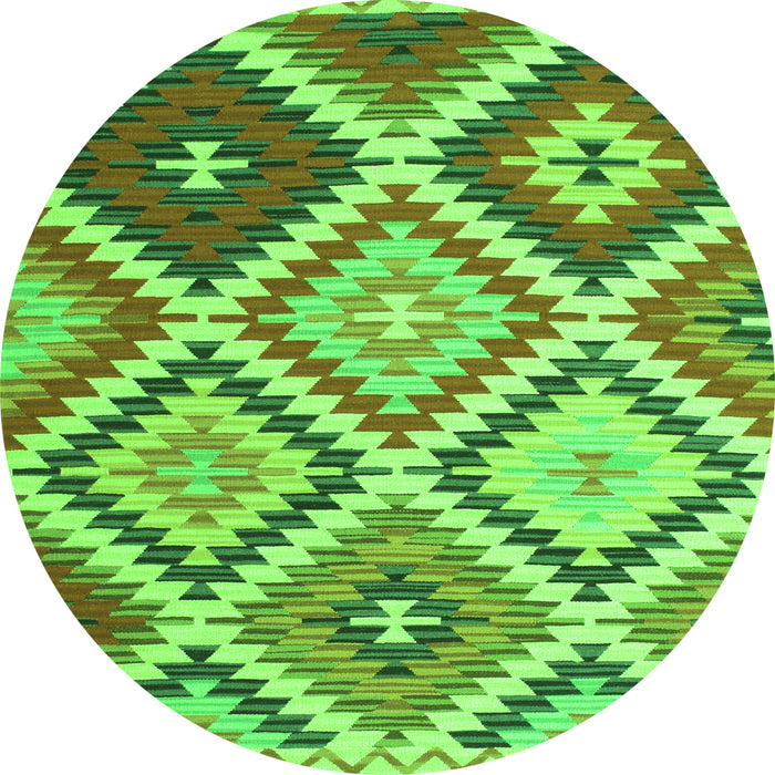 Square Abstract Green Contemporary Rug, con1008grn