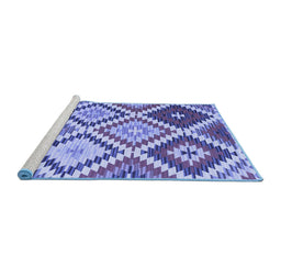 Sideview of Machine Washable Abstract Blue Contemporary Rug, wshcon1008blu