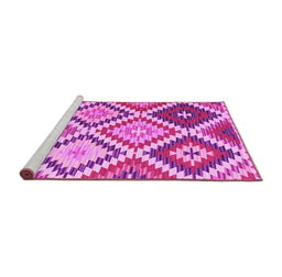 Sideview of Machine Washable Abstract Pink Contemporary Rug, wshcon1008pnk
