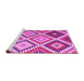 Sideview of Machine Washable Abstract Pink Contemporary Rug, wshcon1008pnk