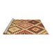 Sideview of Machine Washable Abstract Brown Contemporary Rug, wshcon1008brn
