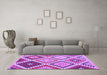 Machine Washable Abstract Purple Contemporary Area Rugs in a Living Room, wshcon1008pur