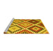 Sideview of Machine Washable Abstract Yellow Contemporary Rug, wshcon1008yw