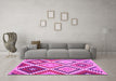 Machine Washable Abstract Pink Contemporary Rug in a Living Room, wshcon1008pnk
