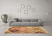 Machine Washable Abstract Brown Contemporary Rug in a Living Room,, wshcon1008brn