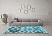 Machine Washable Abstract Light Blue Contemporary Rug in a Living Room, wshcon1008lblu