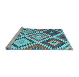 Sideview of Machine Washable Abstract Light Blue Contemporary Rug, wshcon1008lblu