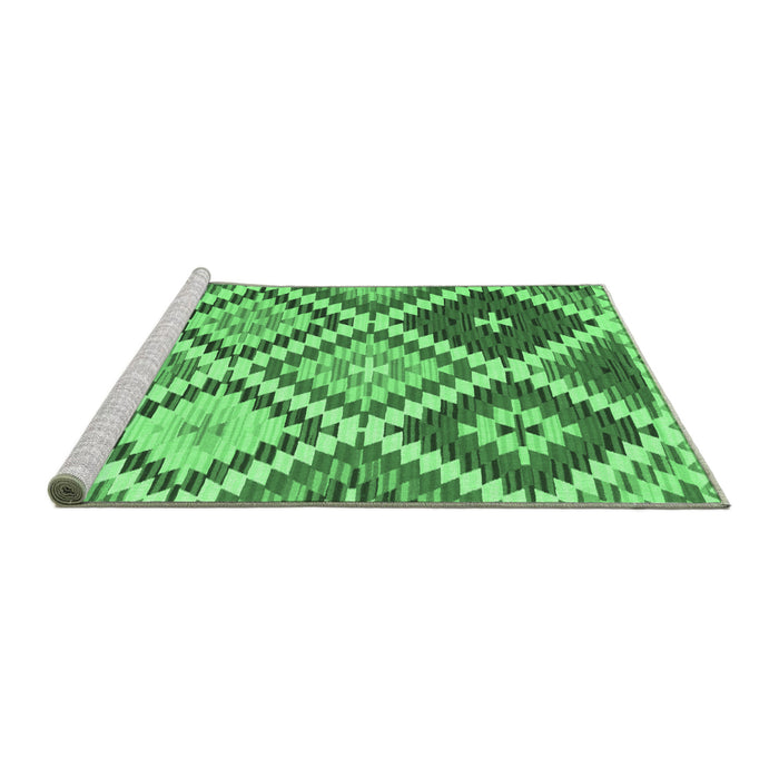 Sideview of Machine Washable Abstract Emerald Green Contemporary Area Rugs, wshcon1008emgrn