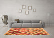 Machine Washable Abstract Orange Contemporary Area Rugs in a Living Room, wshcon1008org