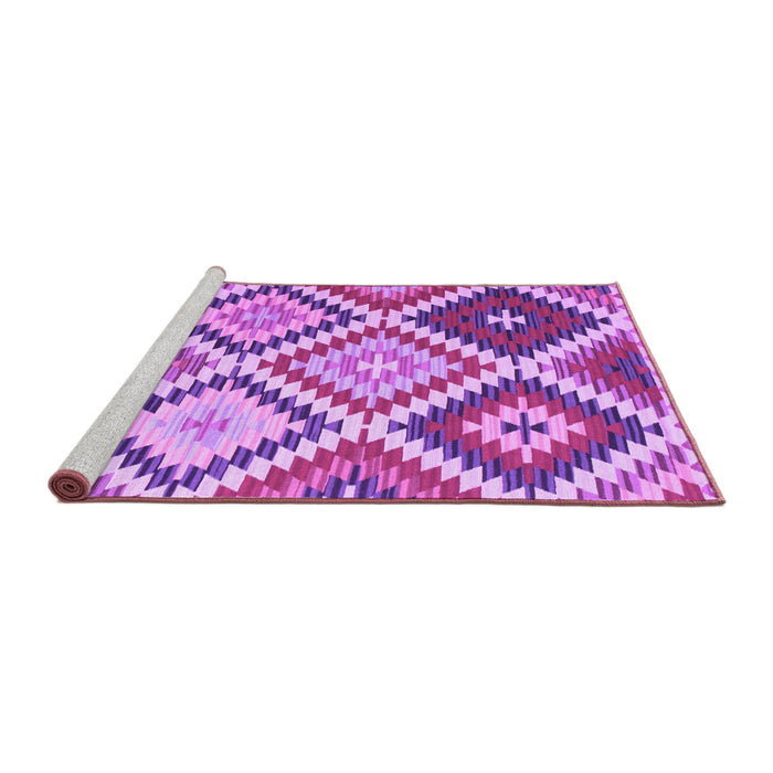 Sideview of Machine Washable Abstract Purple Contemporary Area Rugs, wshcon1008pur