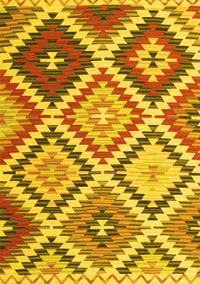 Abstract Yellow Contemporary Rug, con1008yw