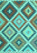 Machine Washable Abstract Turquoise Contemporary Area Rugs, wshcon1008turq