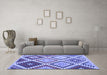 Machine Washable Abstract Blue Contemporary Rug in a Living Room, wshcon1008blu