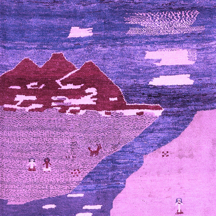 Abstract Purple Contemporary Rug, con1009pur