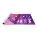 Sideview of Machine Washable Abstract Pink Contemporary Rug, wshcon1009pnk