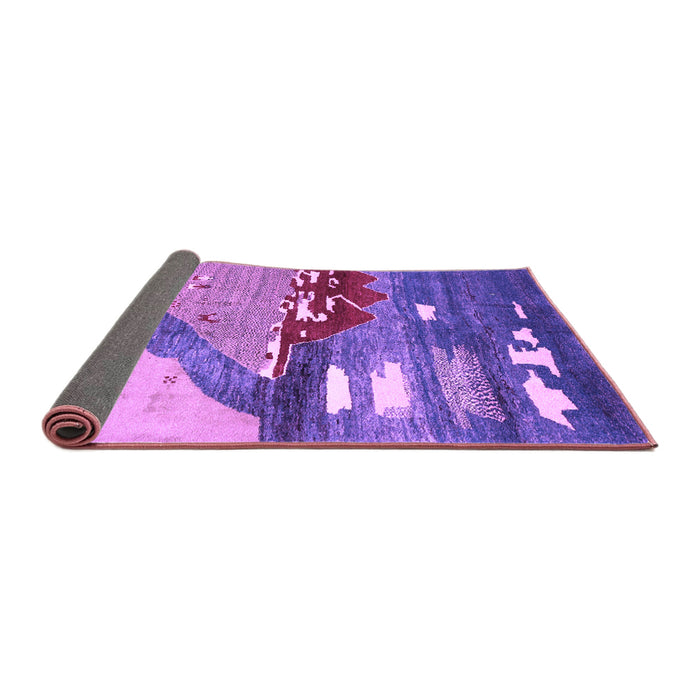 Sideview of Abstract Purple Contemporary Rug, con1009pur