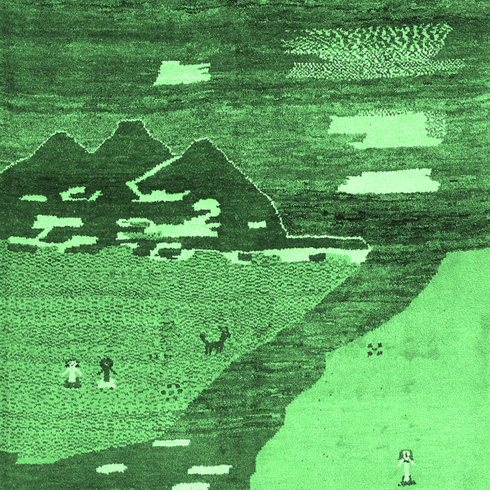 Abstract Emerald Green Contemporary Rug, con1009emgrn